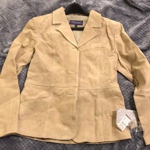NWT: perfectly adorable M tan suede leather blazer